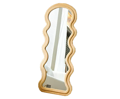 wave full-length mirror, European floor mirror, Korean style cream, ins-style dressing fitting mirror, special <br> Size 160x60cm