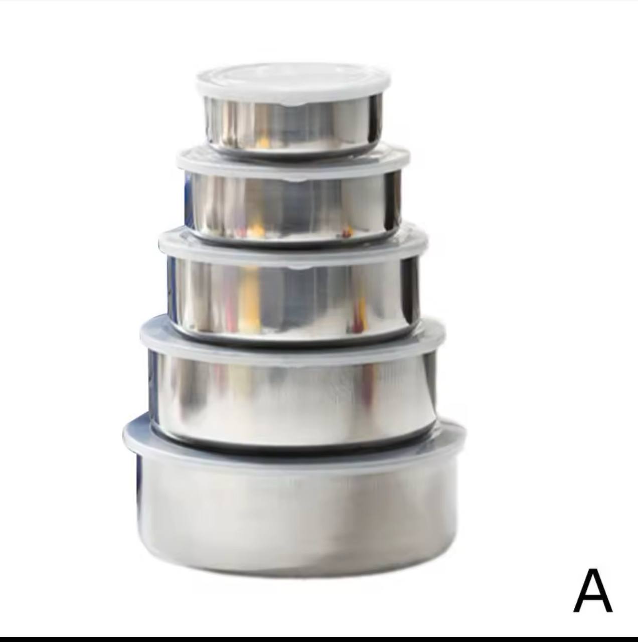 5pcs Storage Containers, Multipurpose Steel Reusable Food Storage Containers With Lids, Leak Proof And Food Set