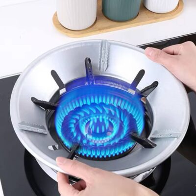 Gas Stove Windproof Shield Windproof Ring Stainless Steel Gas Picnic Cookers Outdoor Wind Deflectors Stove Windshield