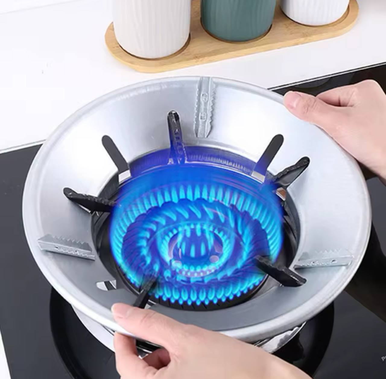 Gas Stove Windproof Shield Windproof Ring Stainless Steel Gas Picnic Cookers Outdoor Wind Deflectors Stove Windshield