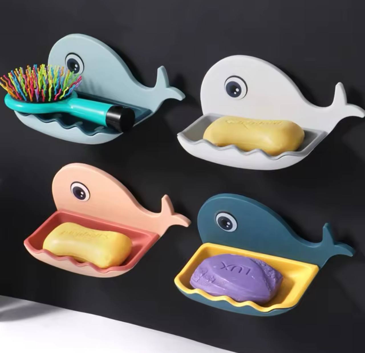 Whale Shape Soap Box Drain Soap Holder Box Bathroom Shower Soap Holder Sponge Storage Container Plate Tray Bathroom Accessories