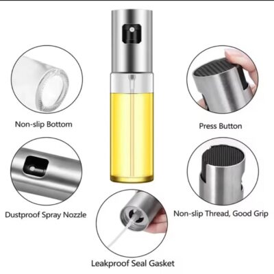 100ml High Quality Glass Multipurpose Mister Bottle Cooking Oil Glass, Spray Bottle with Small Funnel and Brush Accessories
