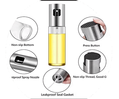 100ml High Quality Glass Multipurpose Mister Bottle Cooking Oil Glass, Spray Bottle with Small Funnel and Brush Accessories