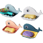 Whale Shape Soap Box Drain Soap Holder Box Bathroom Shower Soap Holder Sponge Storage Container Plate Tray Bathroom Accessories