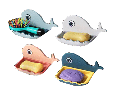 Whale Shape Soap Box Drain Soap Holder Box Bathroom Shower Soap Holder Sponge Storage Container Plate Tray Bathroom Accessories