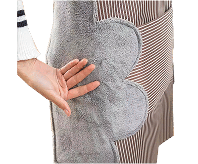 Apron Erasable Hand Kitchen Waterproof Oxford Cloth Striped Japanese Style Bib for Home Cleaning Accessories